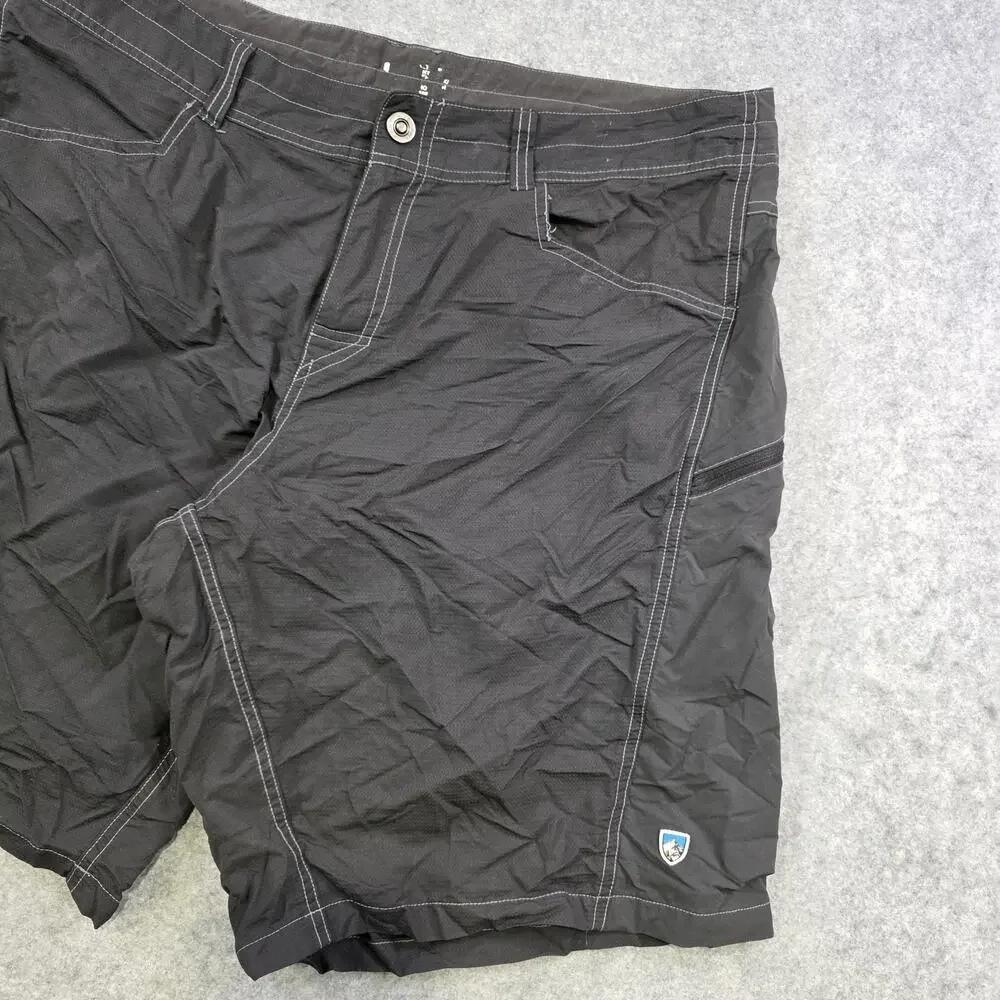 Kuhl Utility Mutiny River Shorts‎ Mens 38 Black Nylon Stretch Hiking Zip Pockets